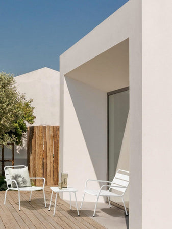 Poltrona "Marlyn" in acciaio verniciato a polvere per giardino e balcone finitura opaca