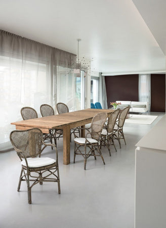 Sedia "Edelina" con rattan, per arredo interno con braccioli, 55 x 62 x h 96 cm