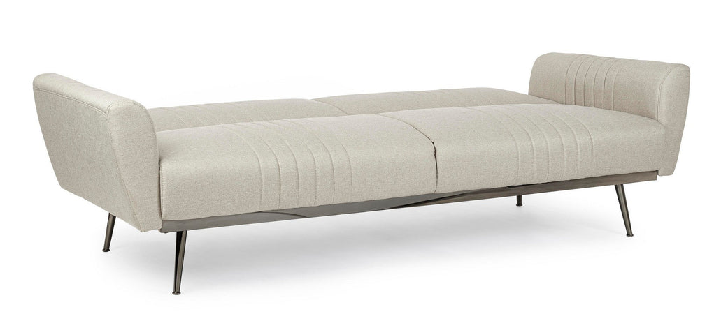 Divano letto in velluto verde 3 posti "Johnny " con piedi e struttura ottone 210 cm