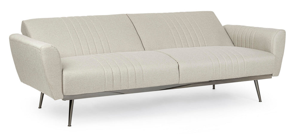 Divano letto in velluto verde 3 posti "Johnny " con piedi e struttura ottone 210 cm