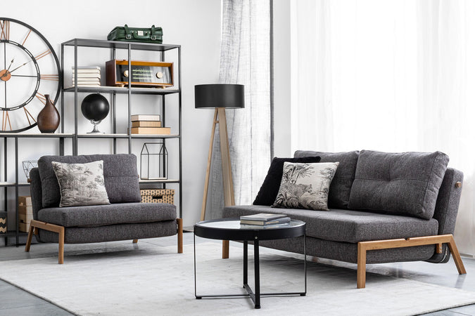 Divano letto "Hayden" con struttura in acciaio e imbottitura comoda, 95 x 96 x 79 h cm