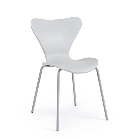 Sedia "Tessa" con gambe in acciaio verniciato a polvere epossidica, per arredo interno 50 x 49,5 x h 82 cm