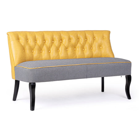 Divano 2 Posti "Batilda" per interno, Struttura In Legno Di Pino E Compensato, Gambe In Legno Di Pino,  136 x 66 x 76 h cm