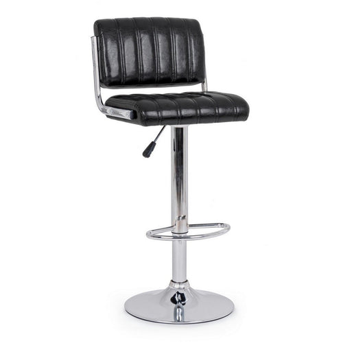 Sgabello da bar Barclay per interno, Struttura In Acciaio Cromato, 46 x 52 x 88,5/109,5 cm