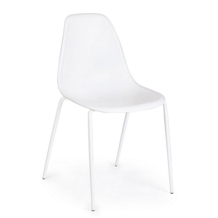 Sedia "Iris" con gambe in tubolare di acciaio verniciato a polvere, per arredo interno 45 x 52 x h 84 cm