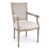 Sedia Liliane con struttura in legno di frassino, per arredo interno con braccioli, 58 x 67 x h 96 cm