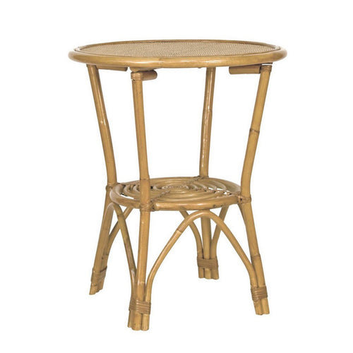 Tavolino con 2 ripiani Vienna New in rattan e fibre naturali per esterno, da 60 cm