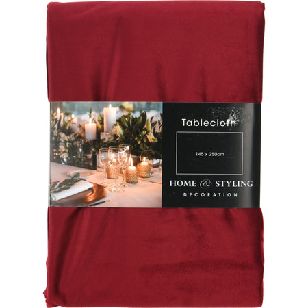 Tovaglia nataliza da 250 x 145 cm, decorazione in plastica, tinta unita