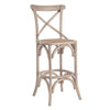 Sgabello da bar Cross per interno, Struttura In Legno Di Olmo, 50 x 52 x 118 cm