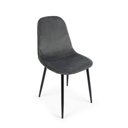 Sedia "Irelia" con struttura seduta e schienale in velluto, per arredo interno 52,5 x 42,5 x h 90 cm