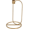Porta candela natalizio, con base di appoggio, color oro, in metallo, da 21 cm