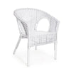 Poltrona Allis con braccioli, struttura in rattan, impilabile, per esterno
