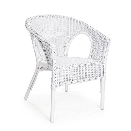 Poltrona "Allis" con braccioli, struttura in rattan, impilabile, per esterno