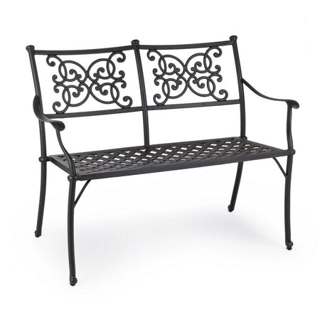 Panchina da giardino "Giglio" 2 posti, in alluminio, per esterno e veranda