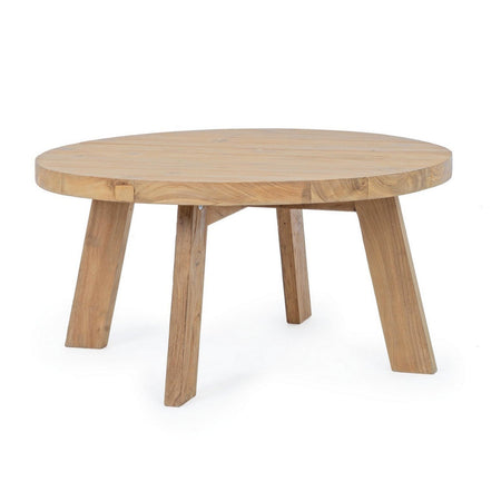 Tavolino rotondo "Bolivar" con struttura in legno di Teak per esterno
