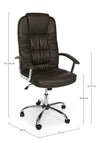 Poltrona Dehli da ufficio ergonomica, rivestimento in similpelle con braccioli e ruote
