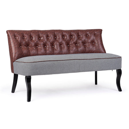 Divano 2 Posti "Batilda" per interno, Struttura In Legno Di Pino E Compensato, Gambe In Legno Di Pino,  136 x 66 x 76 h cm