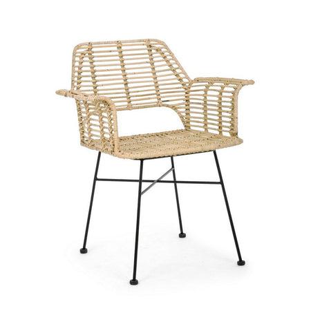 Sedia "Tunas" con struttura in acciaio verniciato a polvere epossidica, per arredo interno con braccioli, 66 x 58,5 x h 83 cm