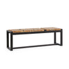 Panca Elwood per interno, con Piano In Radici Di Teak Originali, da 135x35x47h cm