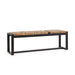 Panca Elwood per interno, con Piano In Radici Di Teak Originali, da 135x35x47h cm