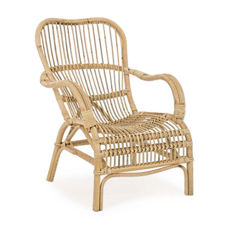 Poltrona "Clarita" struttura in rattan, intreccio in midollino, per esterno e giardino