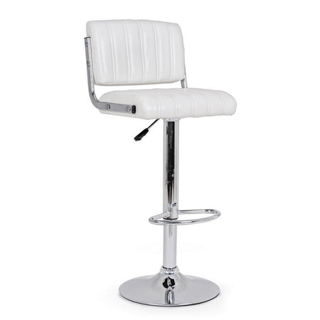 Sgabello da bar Barclay per interno, Struttura In Acciaio Cromato, 46 x 52 x 88,5/109,5 cm
