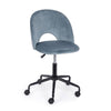 Sedia Linzey da ufficio ergonomica, rivestimento in velluto, con ruote, altezza regolabile
