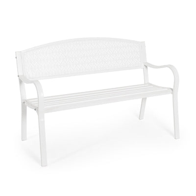 Panchina da giardino Lizette in acciaio trattato per esterno e veranda, con braccioli