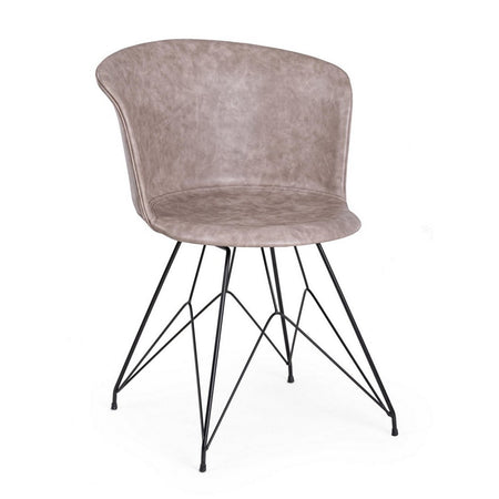 Sedia "Loft" con gambe in acciaio verniciato a polvere epossidica, per arredo interno 56 x 54 x h 76 cm