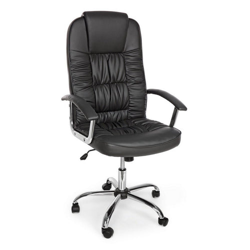 Poltrona Dehli da ufficio ergonomica, rivestimento in similpelle con braccioli e ruote