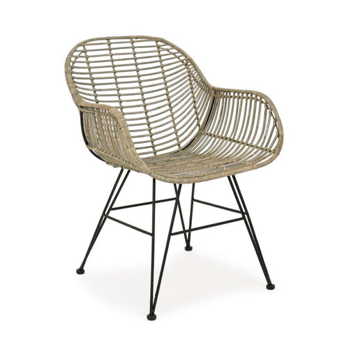 Sedia Raquel con struttura in acciaio, per arredo interno con braccioli, 59 x 63 x h 83 cm