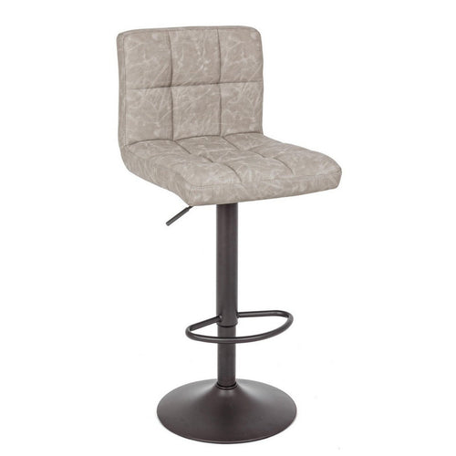 Sgabello da bar Greyson per interno, Struttura E Base Grigio Opaco In Acciaio Verniciato A Polvere (Poliestere), 42 x 51 x 92/113 cm