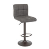 Sgabello da bar Greyson per interno, Struttura E Base Grigio Opaco In Acciaio Verniciato A Polvere (Poliestere), 42 x 51 x 92/113 cm