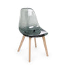 Sedia Easy con seduta e schienale in policarbonato, per arredo interno 52 x 47 x h 82 cm