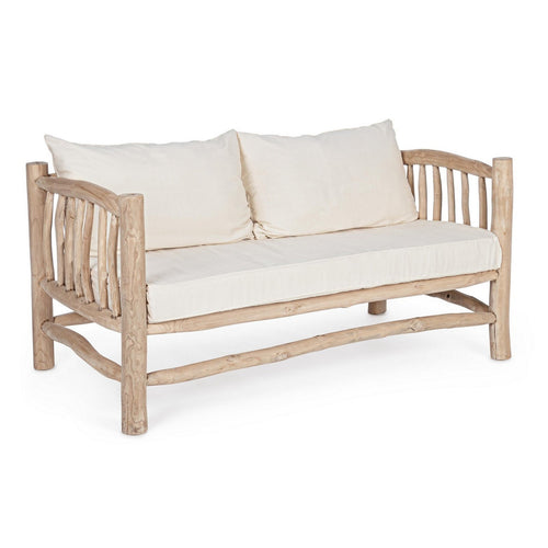 Divano Sahel per interno, Rami Di Teak Con Finitura Naturale 140 x 75 x 80 h cm