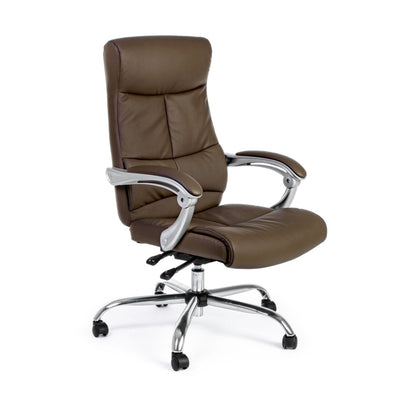Sedia Lisbona da ufficio ergonomica con braccioli, altezza regolabile, schienale reclinabile