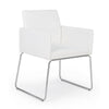 Sedia Sixty Text con struttura in acciaio e compensato, per arredo interno con braccioli, 60 x 54 x h 80,5 cm