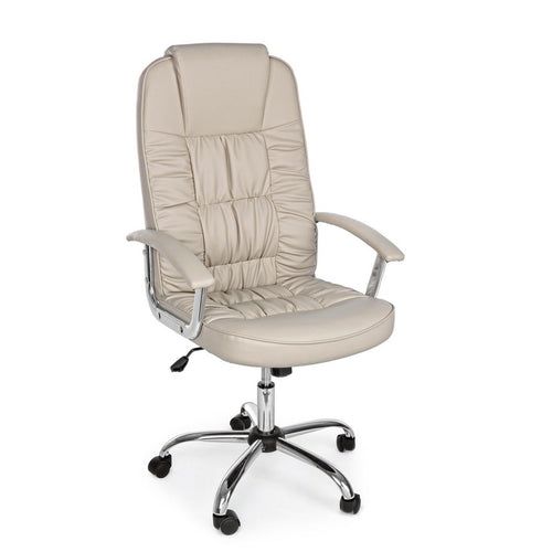 Poltrona Dehli da ufficio ergonomica, rivestimento in similpelle con braccioli e ruote
