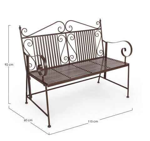 Panca "Melanie" per interno, con Acciaio Verniciato A Polvere Epossidica, da 115x60x92h cm