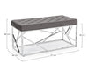 Panchetta per interno Rayan con seduta in velluto, color grigio da 97 x 44 cm
