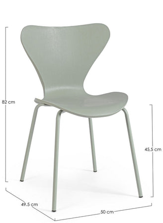 Sedia "Tessa" con gambe in acciaio verniciato a polvere epossidica, per arredo interno 50 x 49,5 x h 82 cm