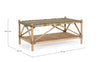 Tavolino Tarifa con due ripiani, struttura in rattan, intreccio in kubu da 96 x 56 cm