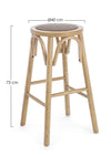 Sgabello da bar Circle per interno, Struttura In Legno Di Olmo, 40 x  x 40 x 73 cm