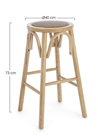 Sgabello da bar Circle per interno, Struttura In Legno Di Olmo, 40 x  x 40 x 73 cm