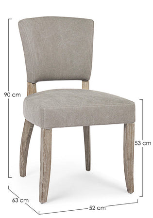 Sedia "Maratriz" con struttura in legno di frassino con finitura a base di nitrocellulosa, per arredo interno 52 x 63 x h 90 cm