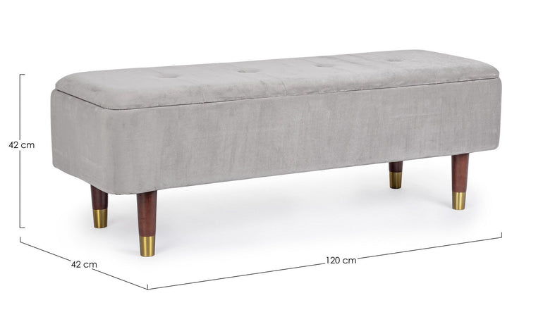 Panca Contenitore "Kira" per interno, con Struttura In Mdf E Compensato, da 120x42x42h cm