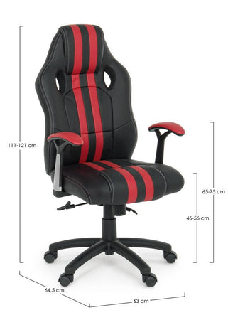 Poltrona "Spider" da gaming ed ufficio ergonomica, con braccioli, schienale reclinabile e ruote