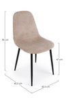 Sedia Irelia con struttura seduta e schienale in velluto, per arredo interno 52,5 x 42,5 x h 90 cm