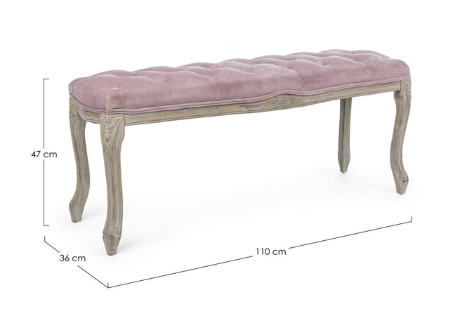 Panca "Mathilde" per interno, con Struttura In Legno Di Betulla E Rubberwood, da 110x36x47h cm