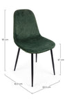 Sedia Irelia con struttura seduta e schienale in velluto, per arredo interno 52,5 x 42,5 x h 90 cm